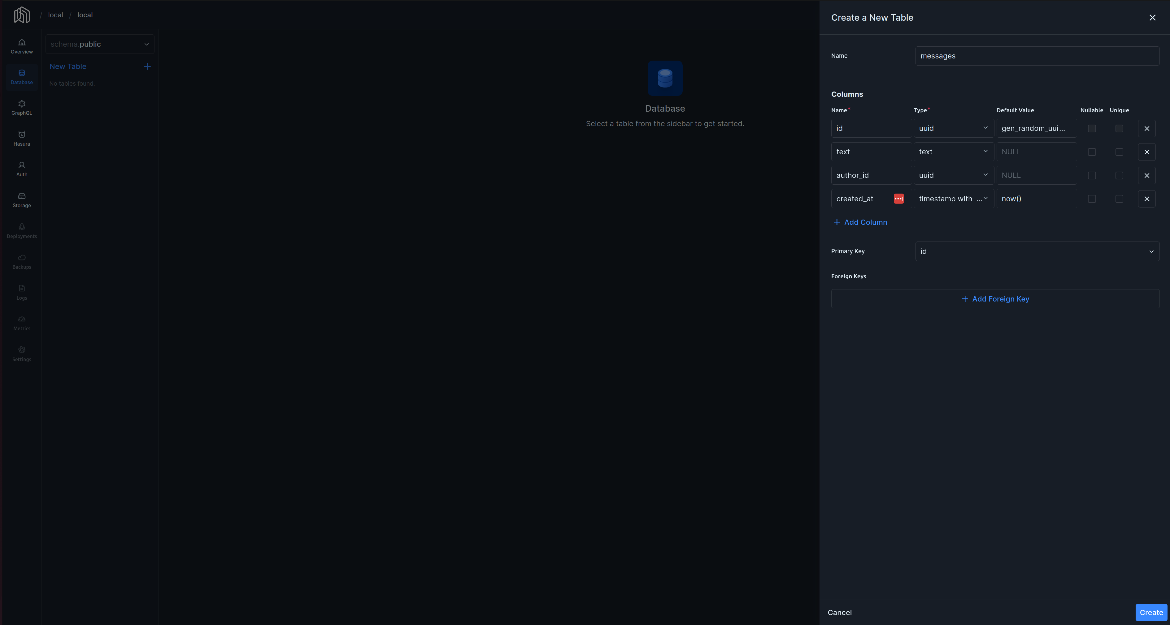Nhost Local Dashboard