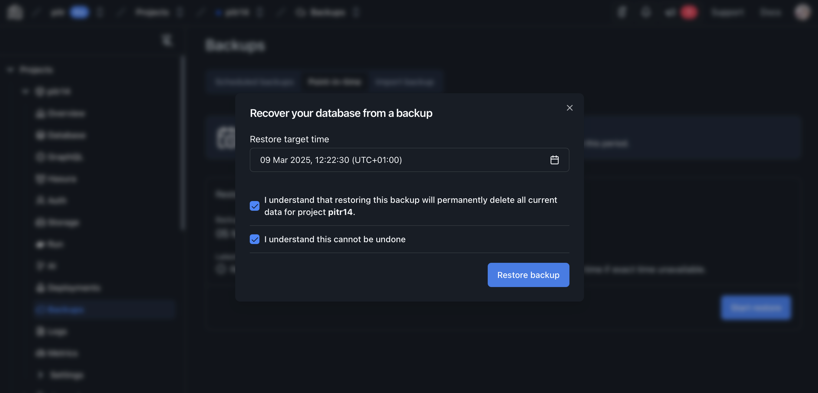 Point-in-Time Recovery
