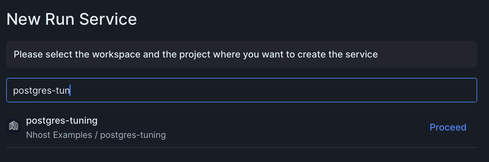 select your project