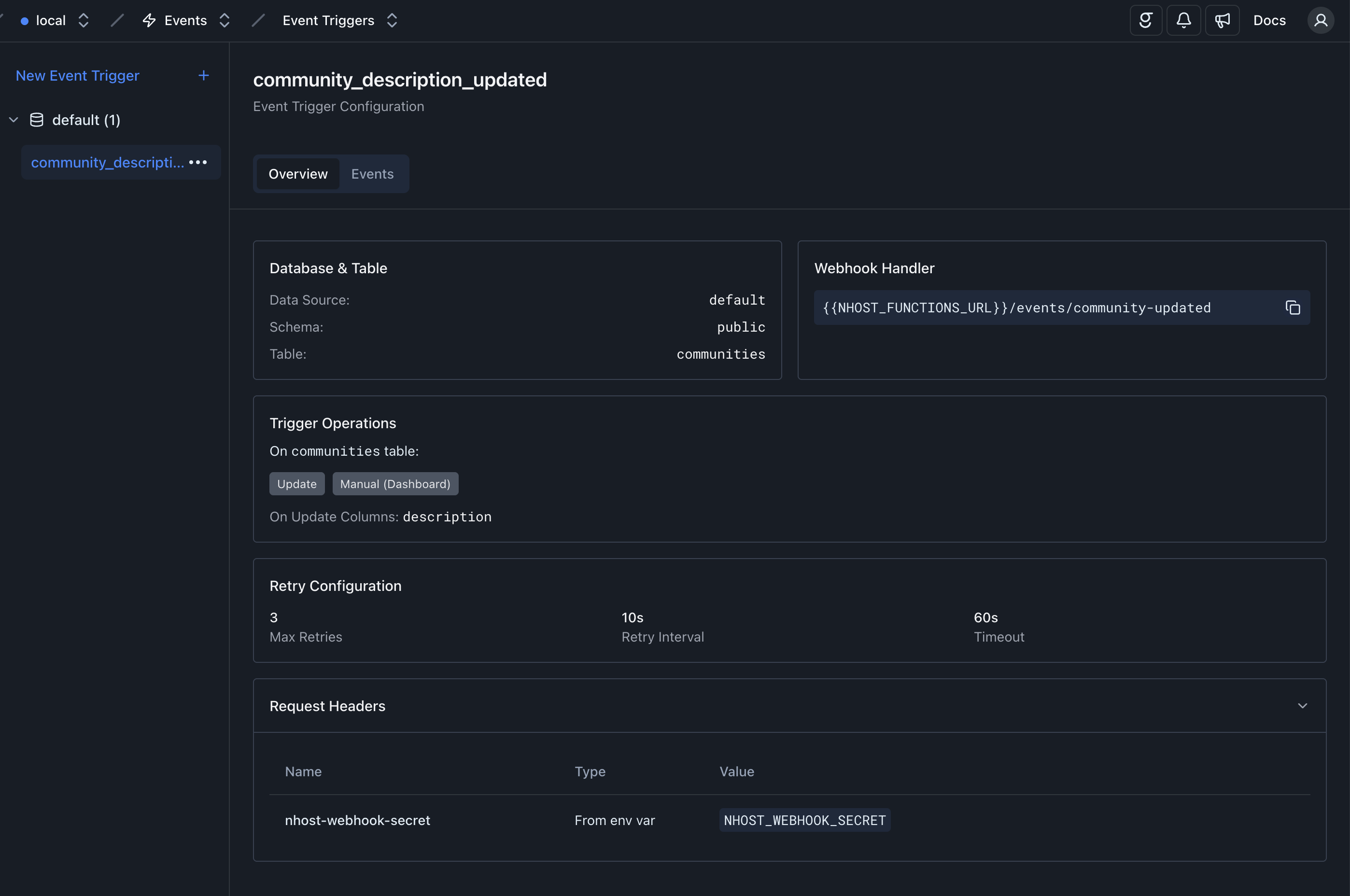 Event Trigger Overview