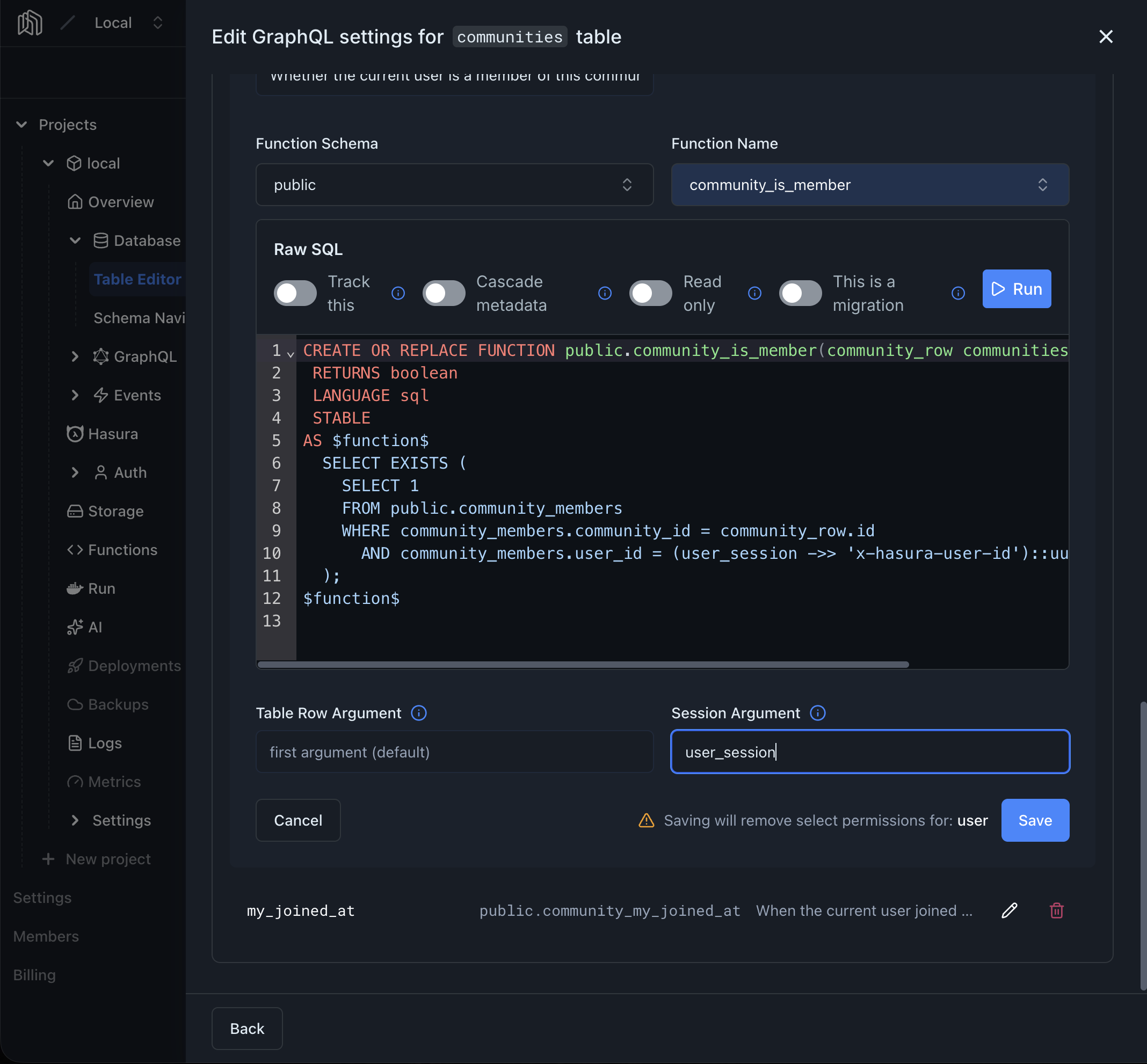 Setting the session argument on a computed field