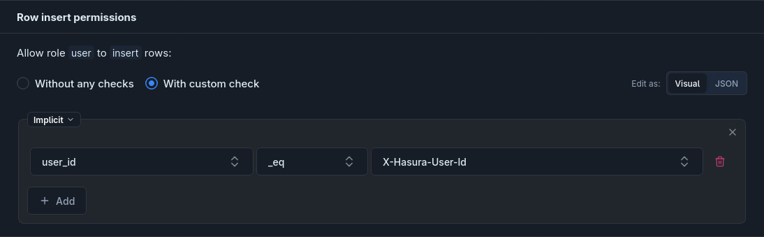 Simple rule in the editor