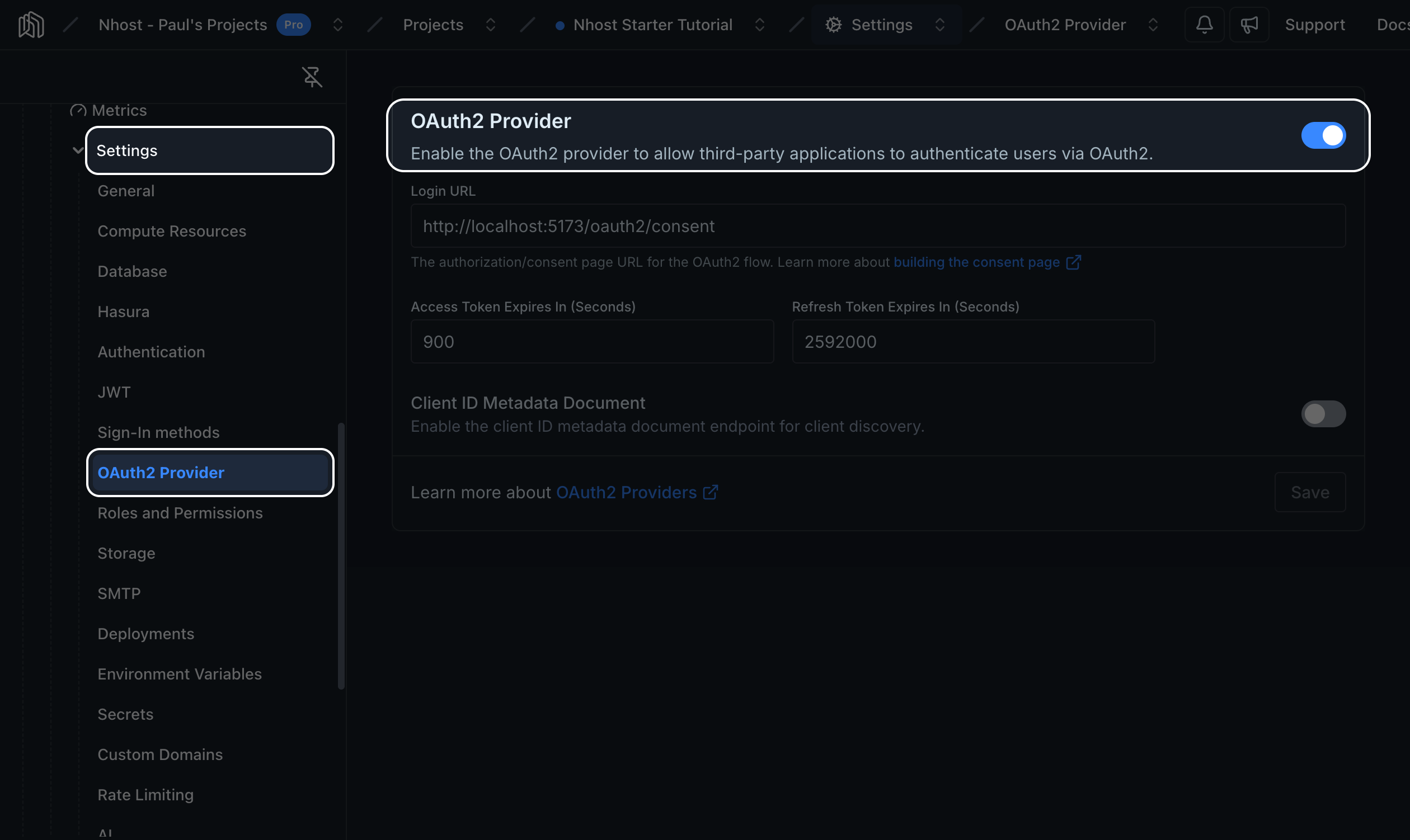 oAuth2 Provider