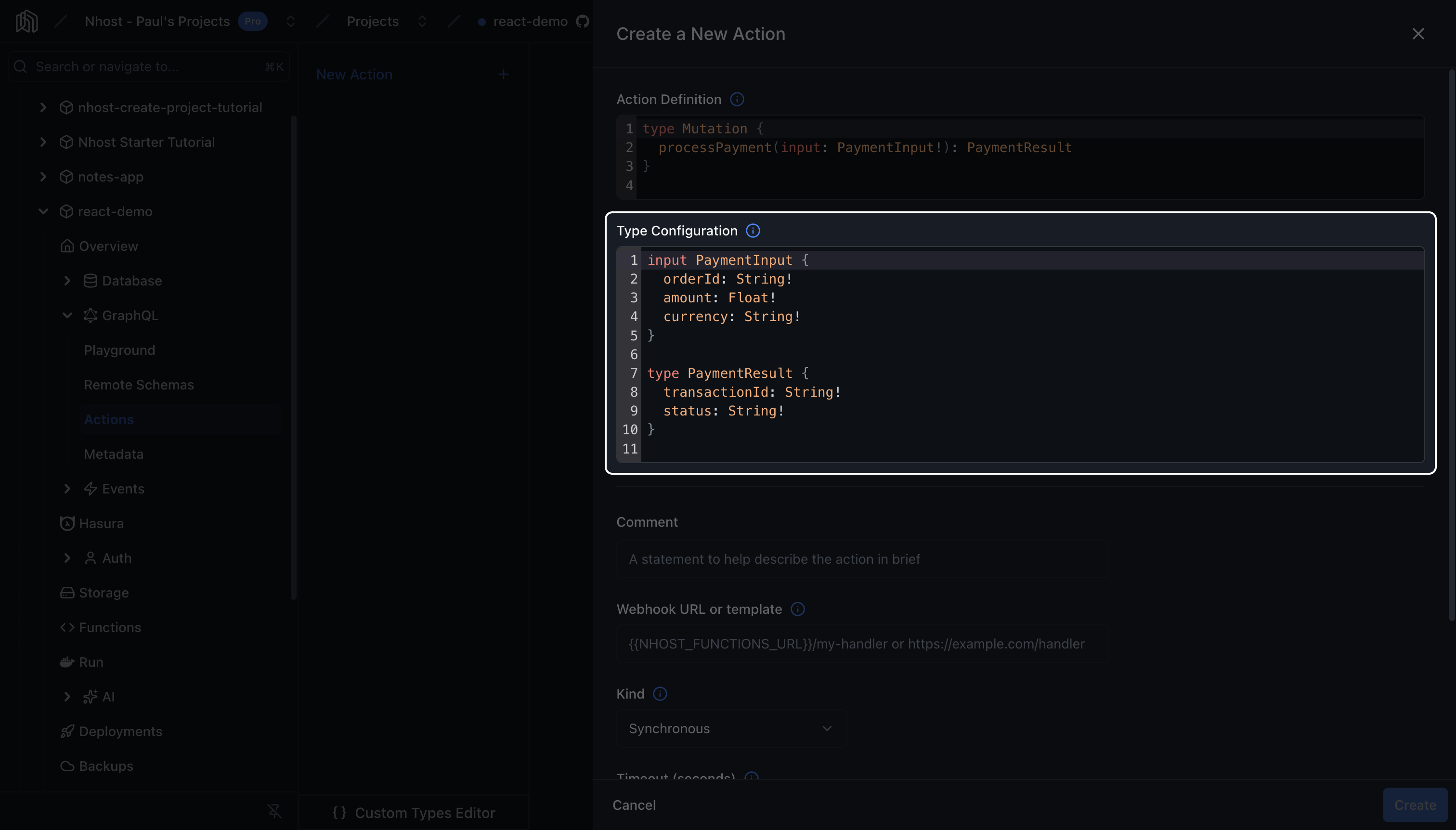 Type Configuration editor