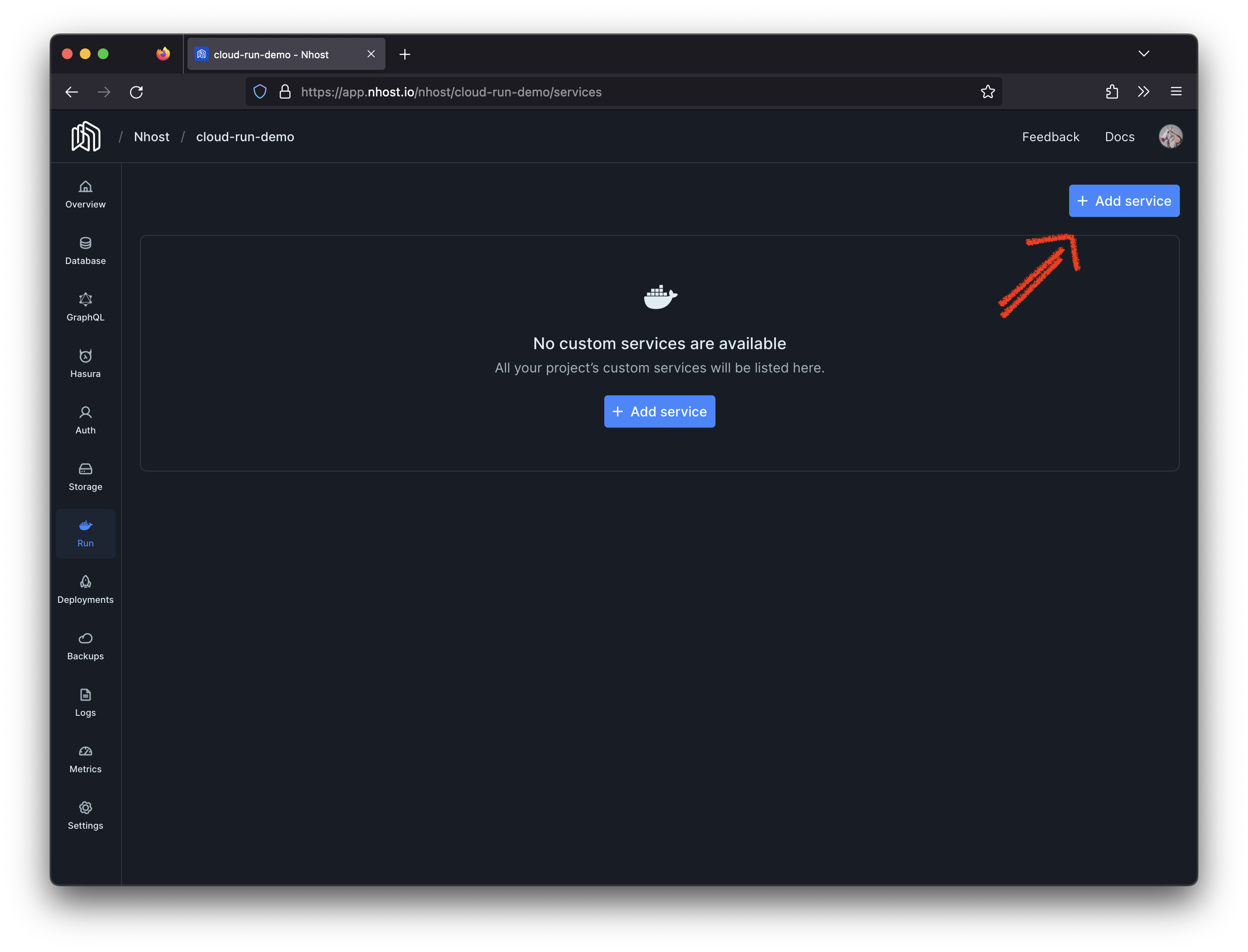 click on New Service
