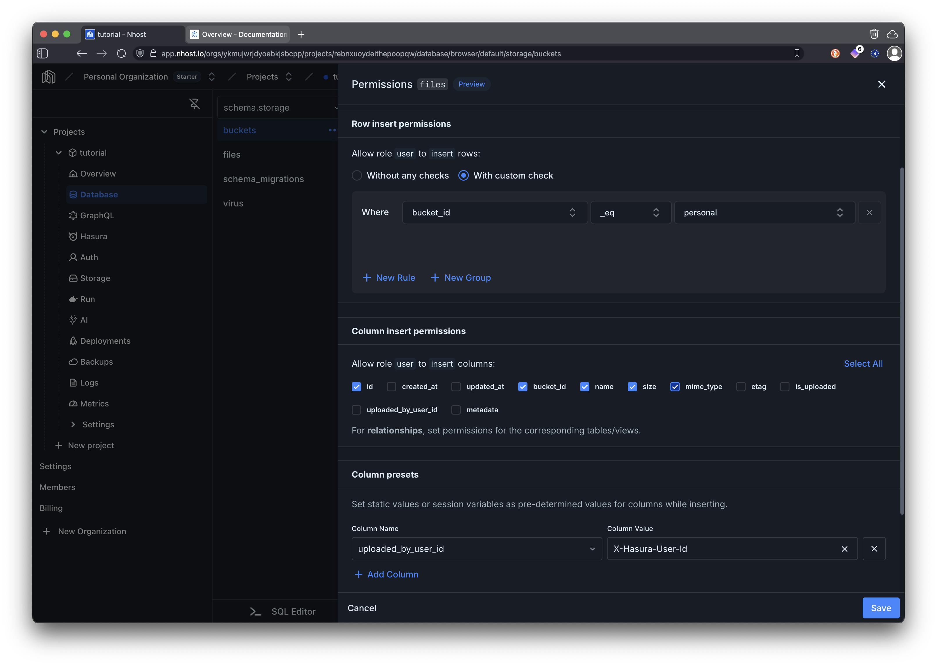 upload files permissions
