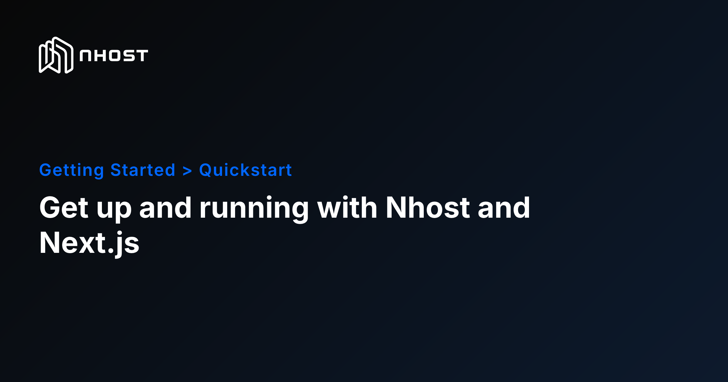 Next.js Backend Quickstart Guide | Nhost Docs