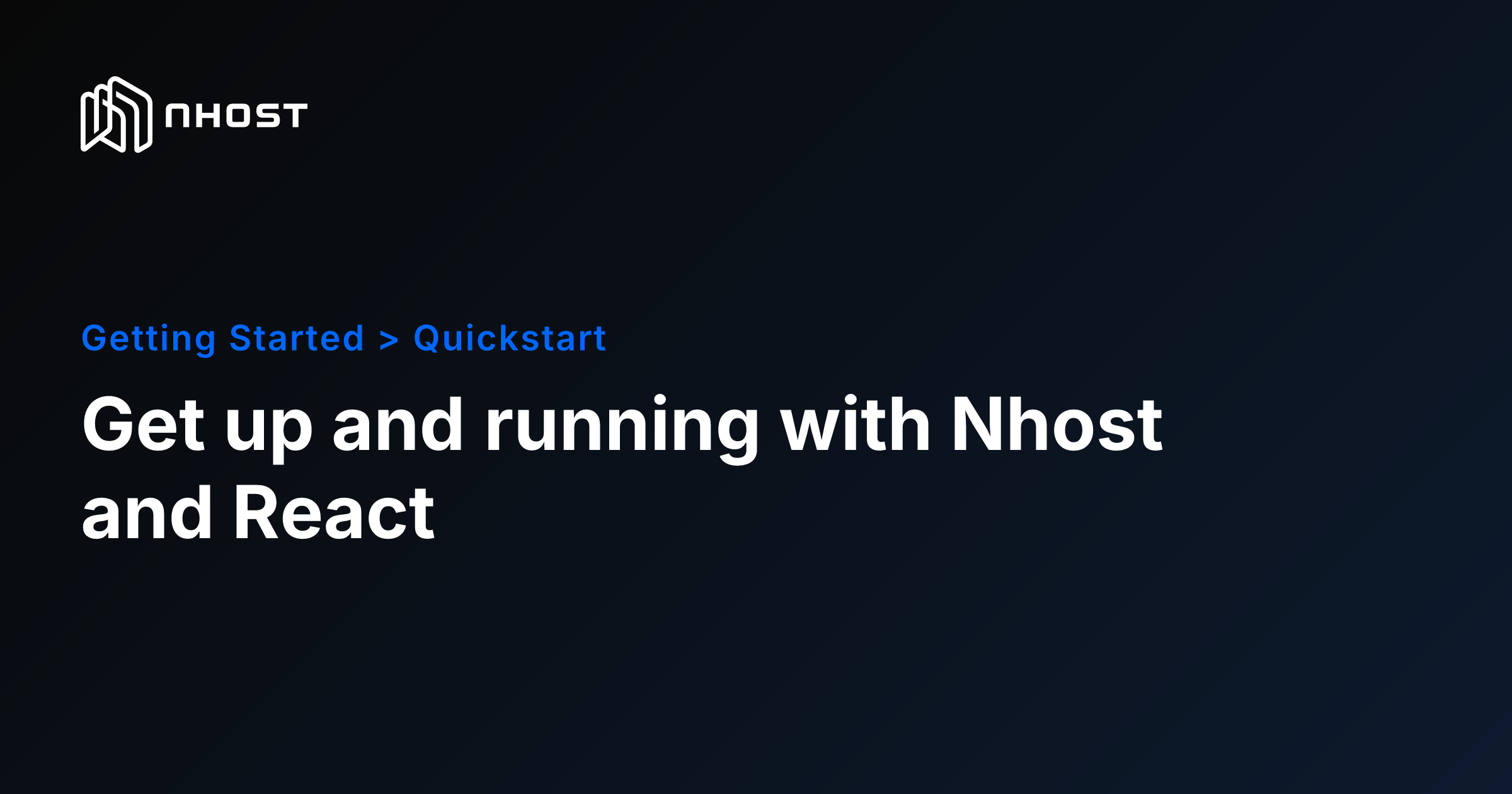 React Backend Quickstart Guide | Nhost Docs