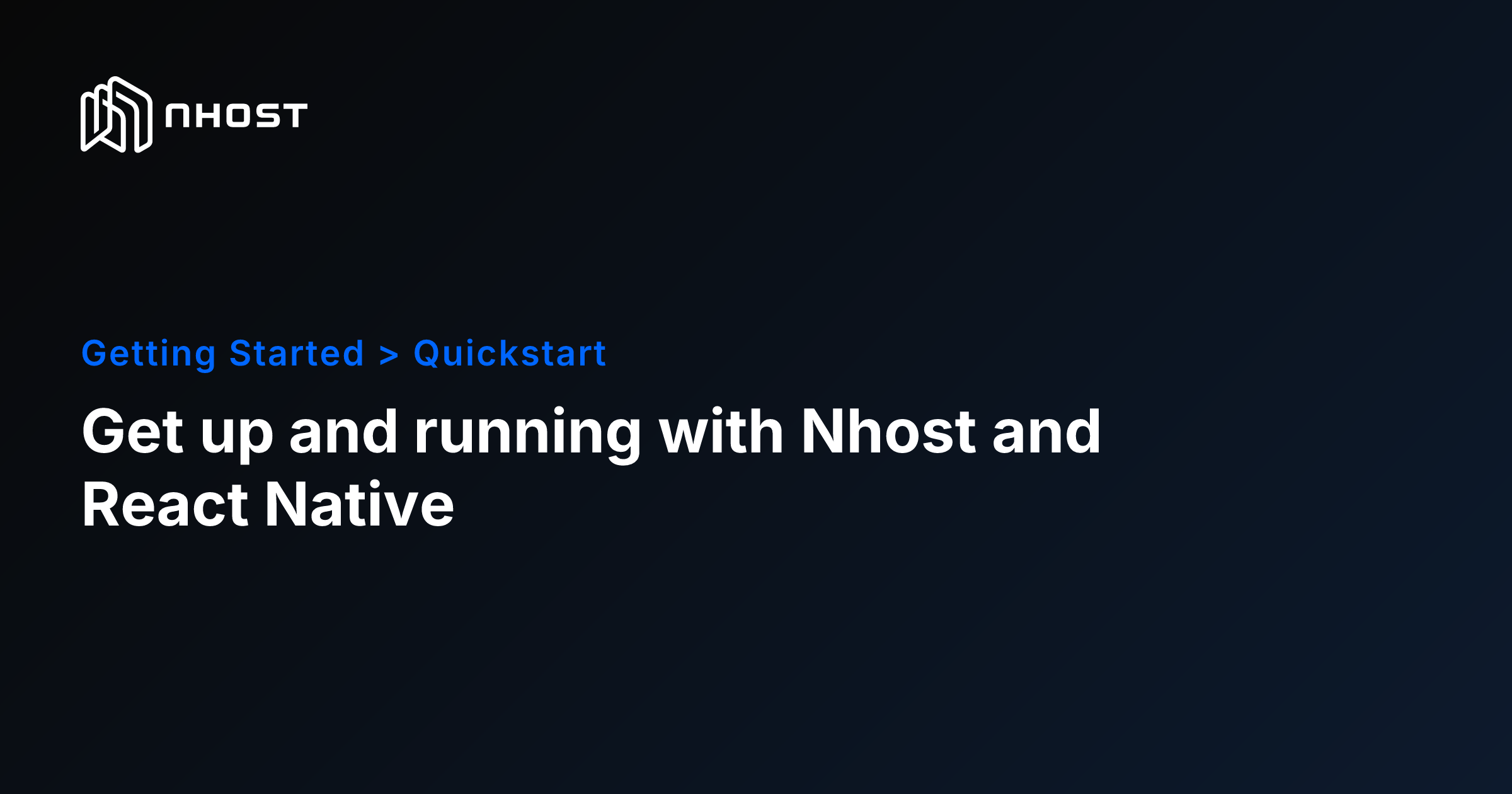 React Native Mobile Backend Quickstart | Nhost Docs