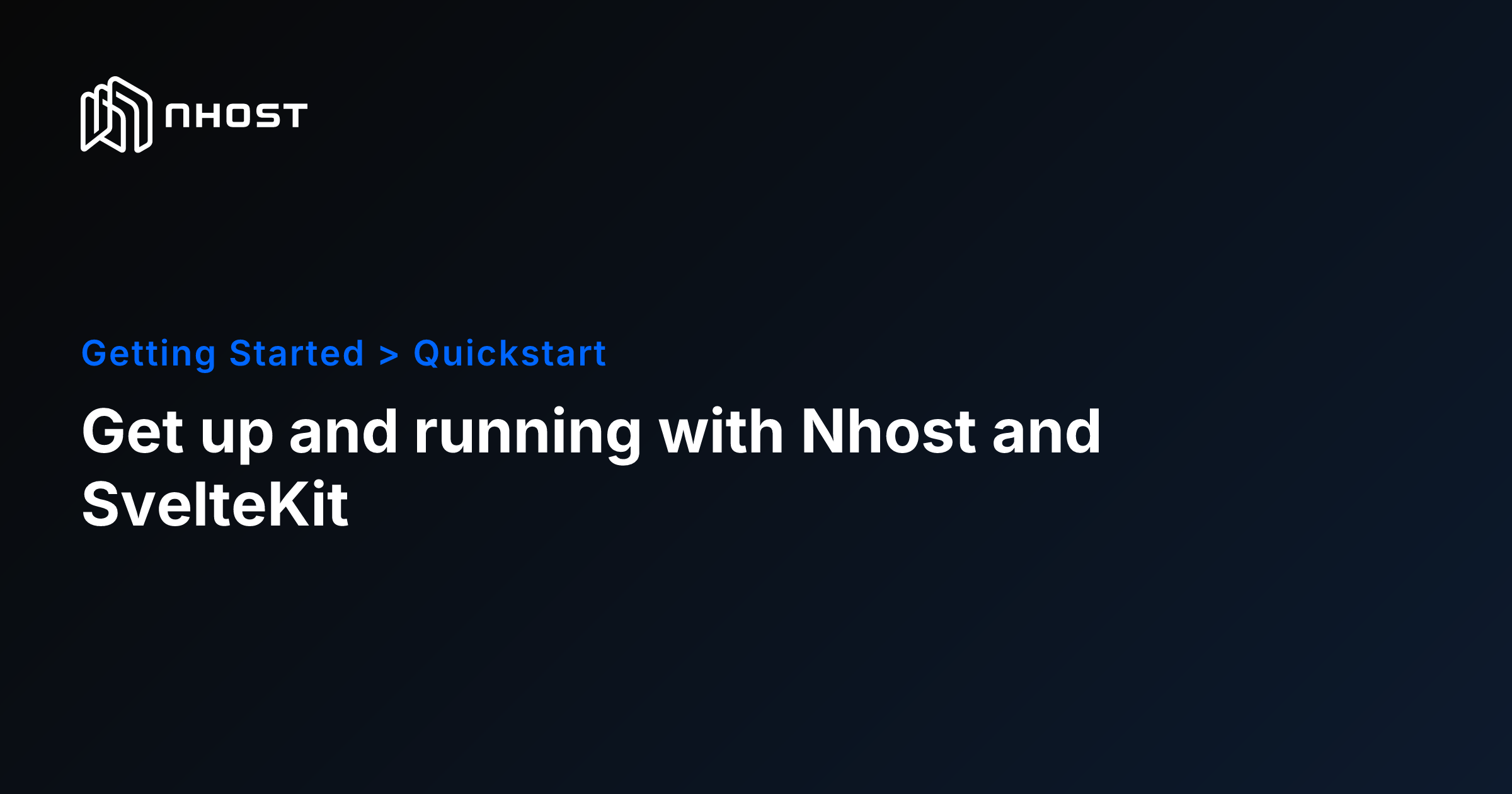 SvelteKit Backend Quickstart Guide | Nhost Docs