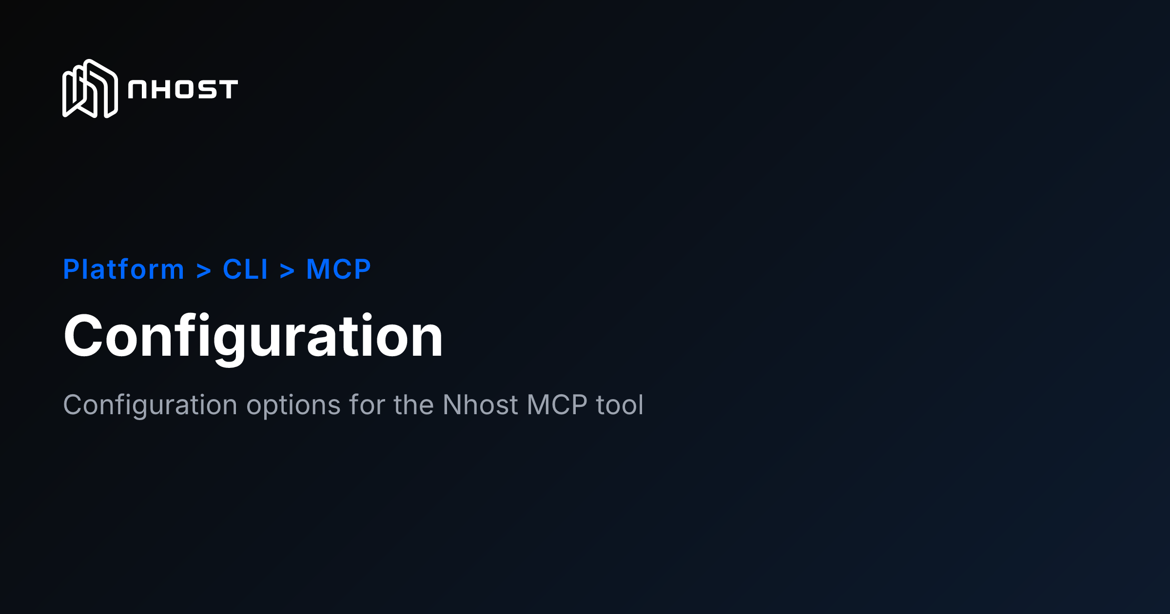 Configuration | Nhost Documentation