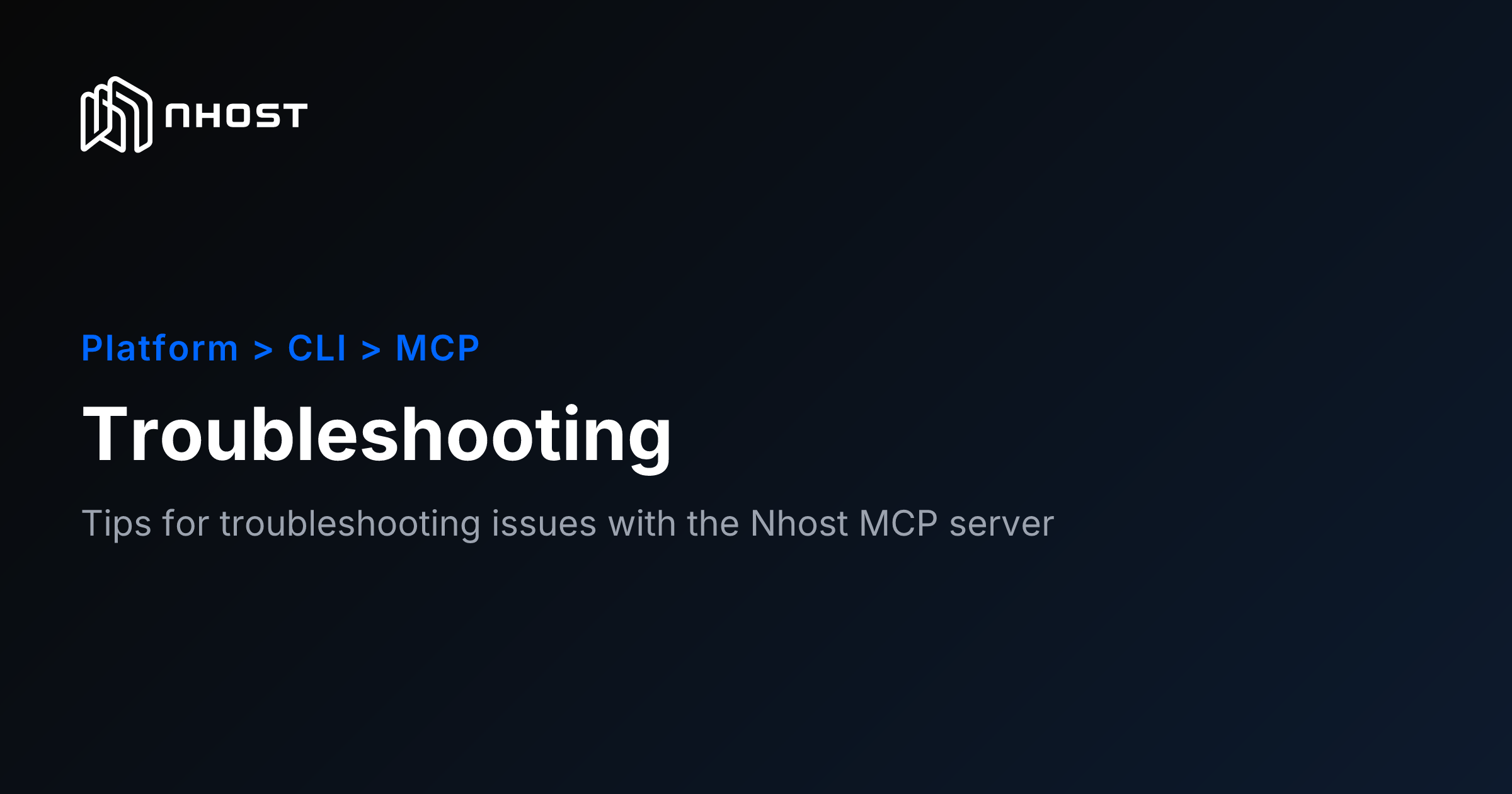 Debug MCP Server Issues by Running Tools Manually | Nhost Docs