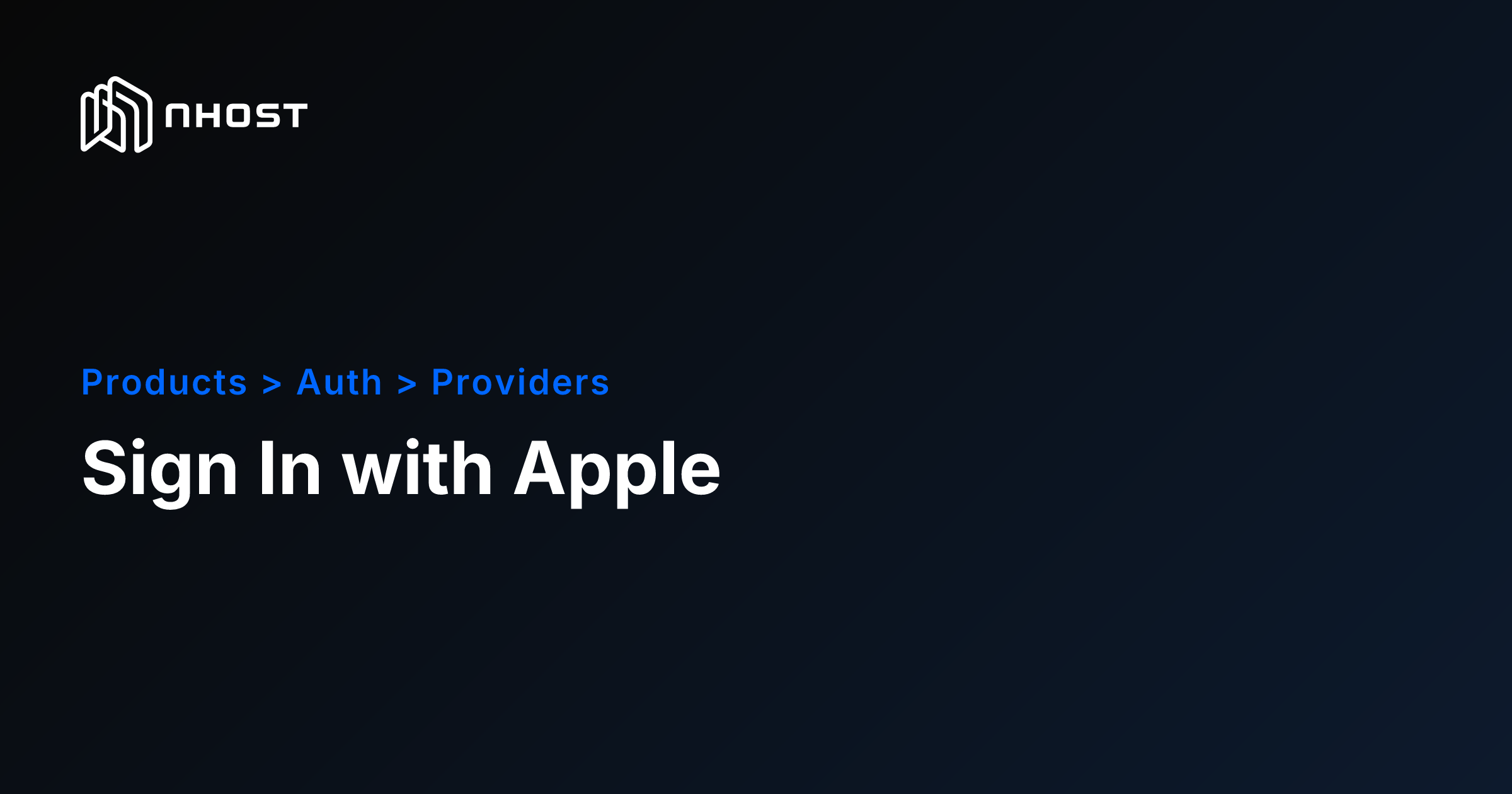 Apple ID OAuth Authentication Setup | Nhost Docs