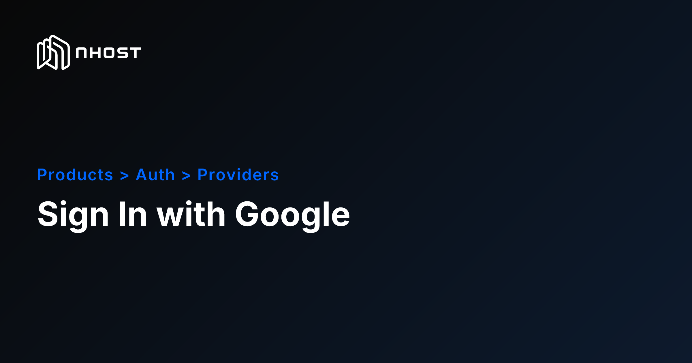 Google OAuth Authentication Setup | Nhost Docs