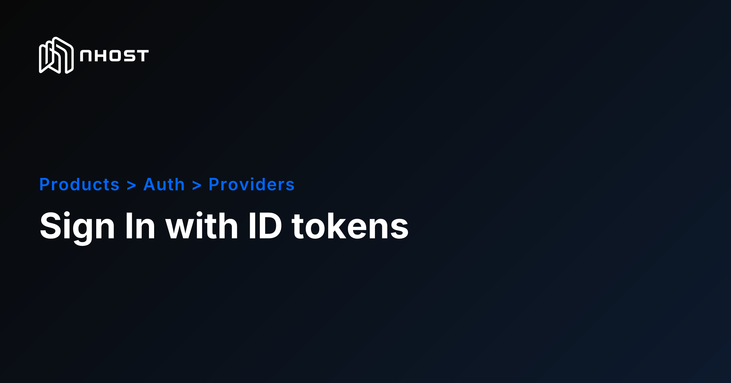 Native Authentication with OIDC ID Tokens | Nhost Docs