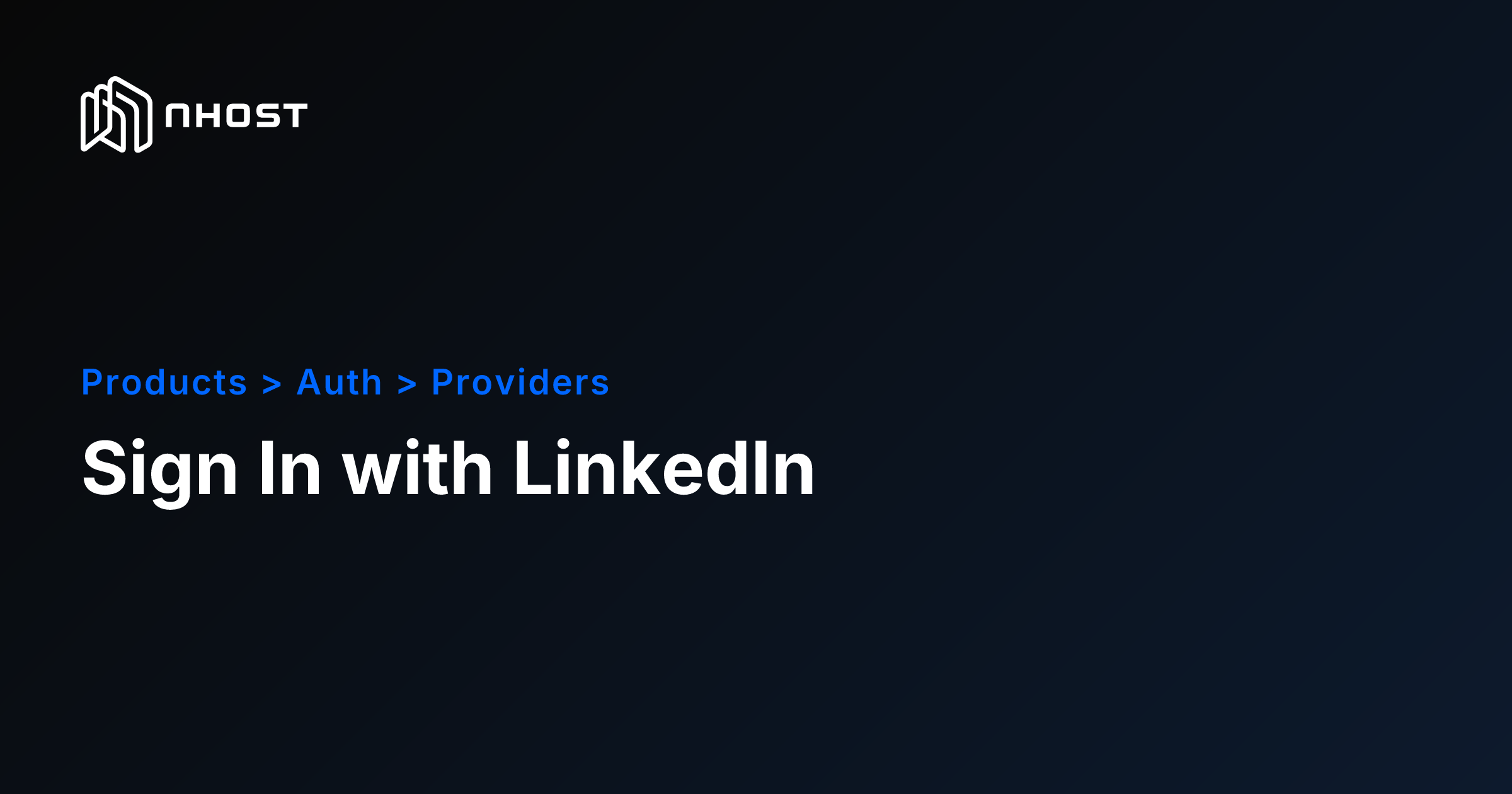 LinkedIn OAuth Authentication Setup | Nhost Docs
