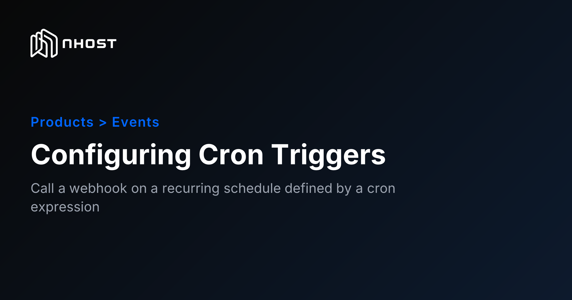 Scheduling Recurring Webhooks with Cron Triggers | Nhost Docs