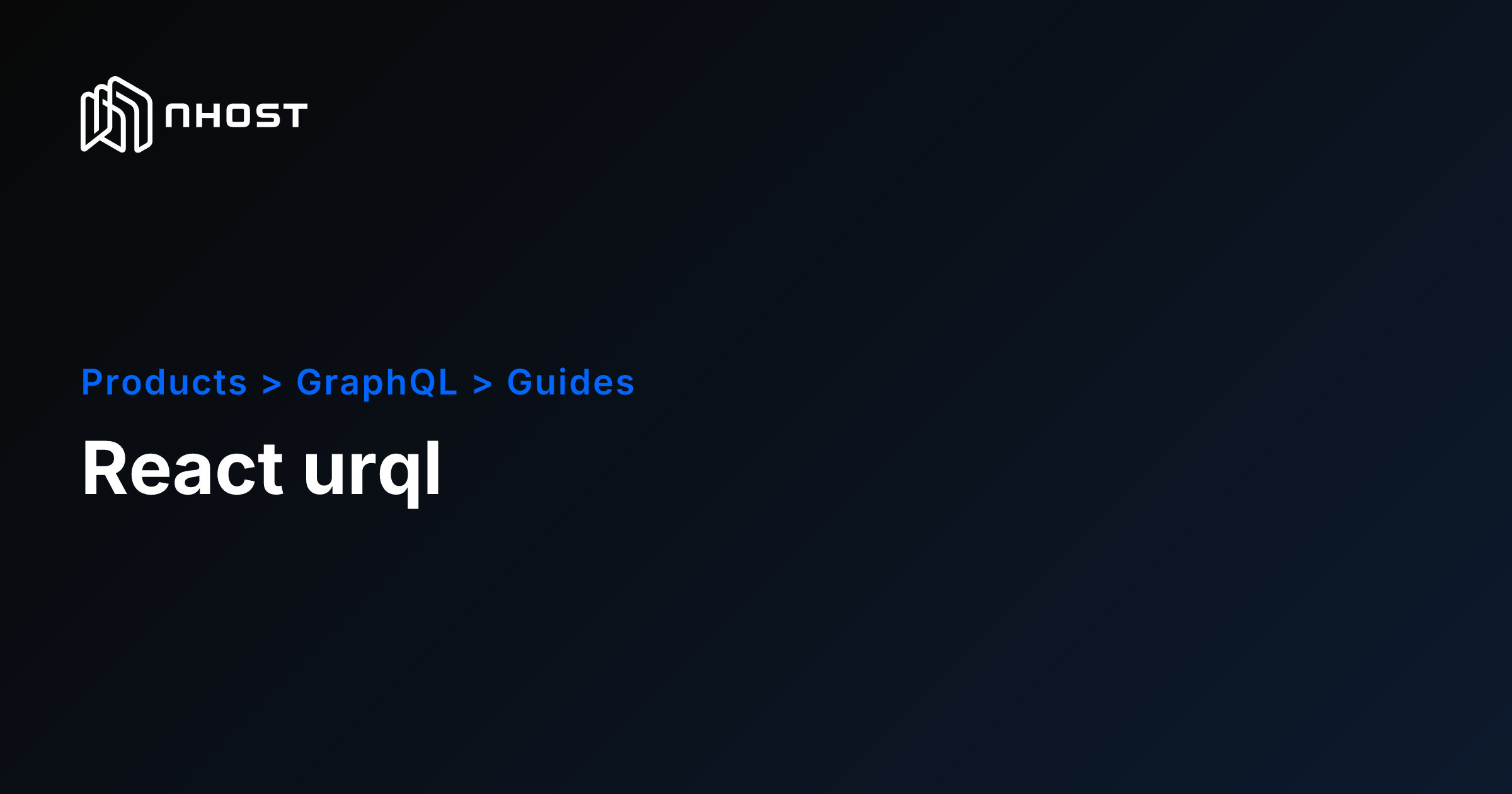 Connect the urql GraphQL Client to Nhost | Nhost Docs