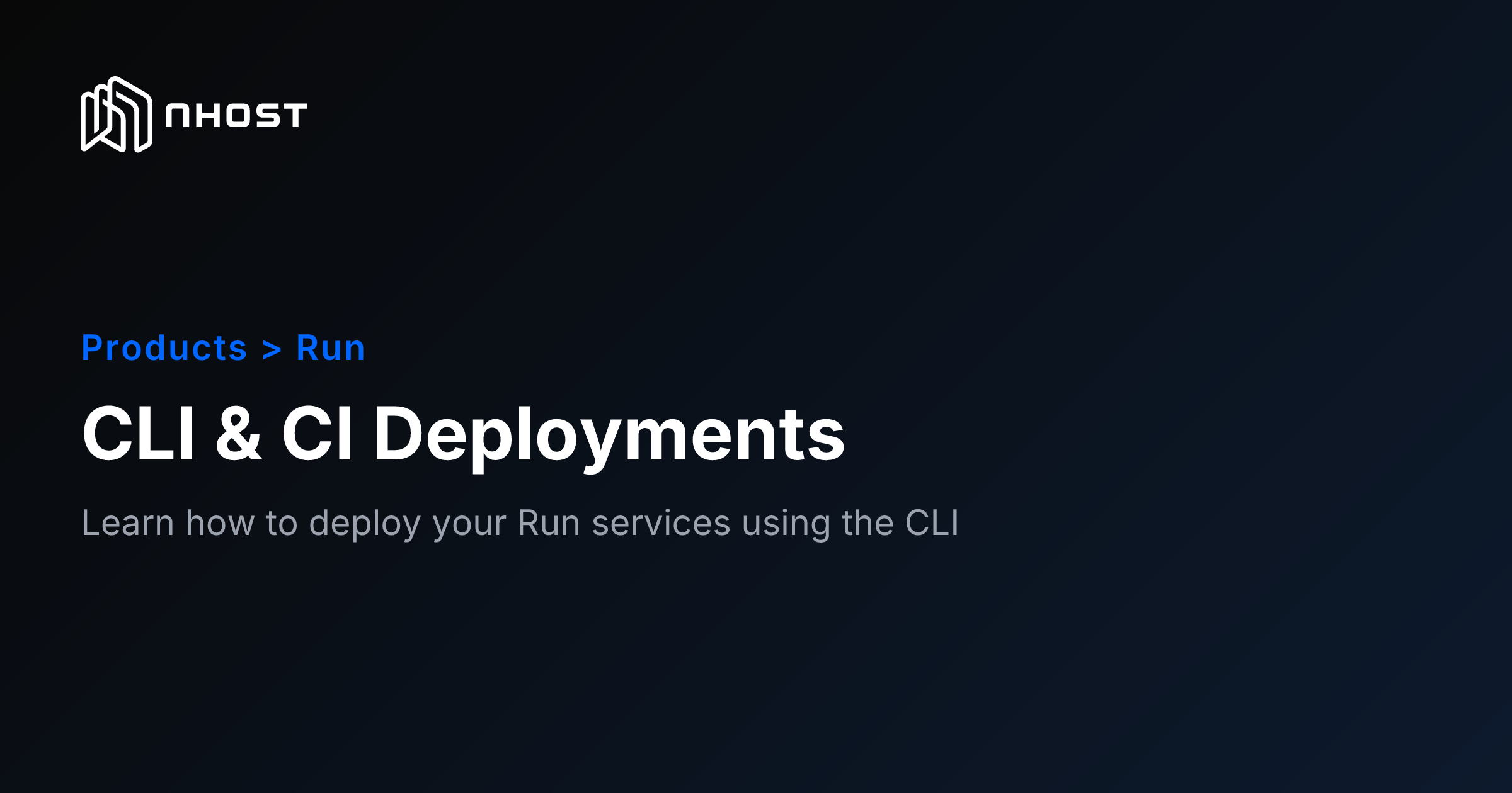 CLI & CI Deployments | Nhost Documentation