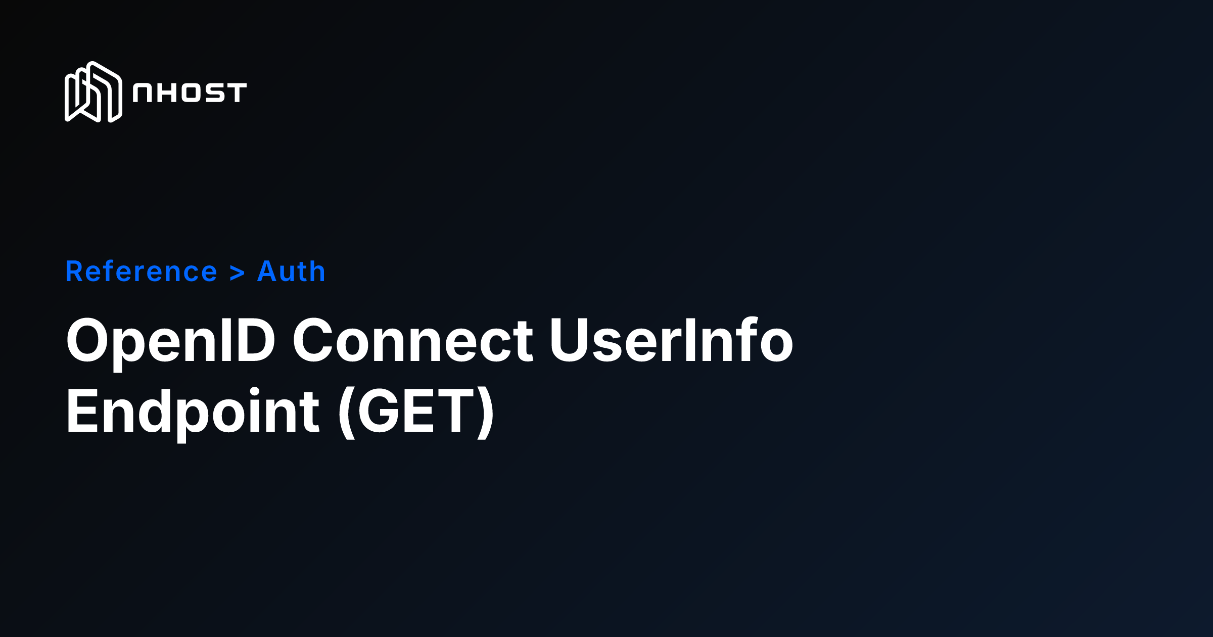 OpenID Connect UserInfo Endpoint (GET) | Nhost Documentation