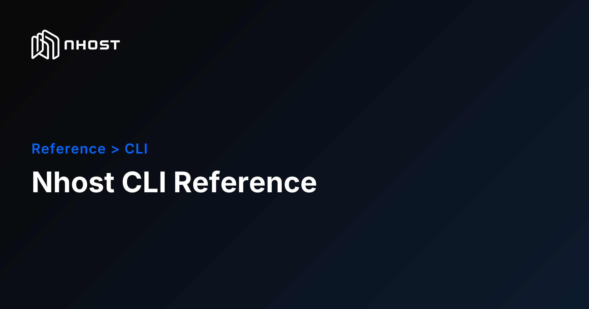 Nhost CLI Reference | Nhost Documentation