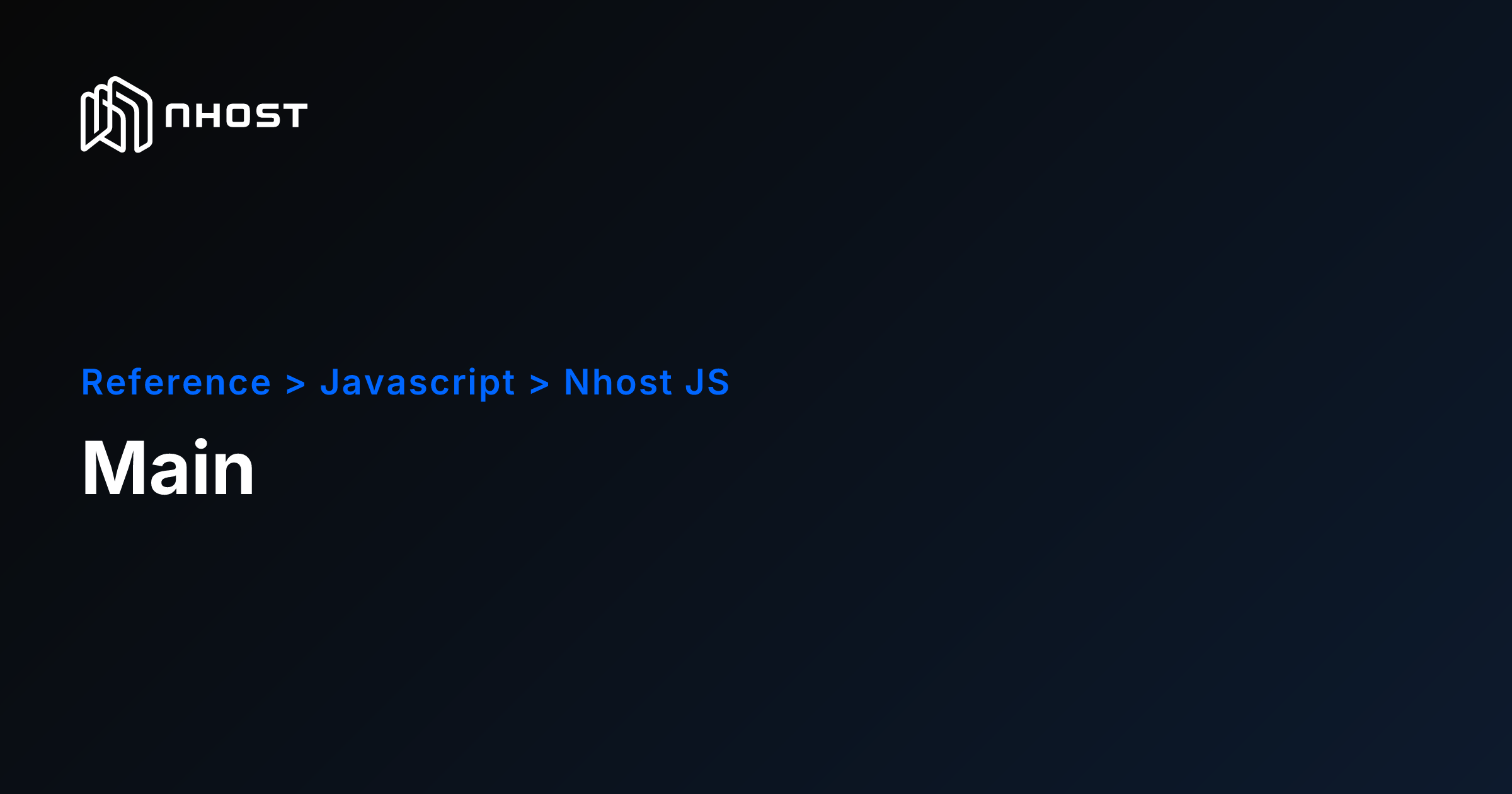 Main | Nhost Documentation