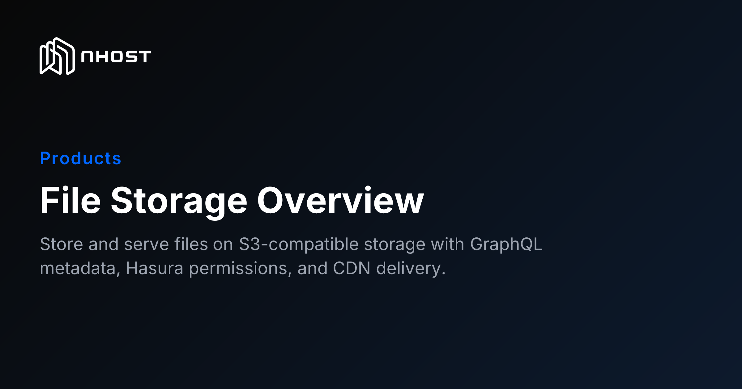 S3 File Storage with GraphQL & CDN | Nhost Docs