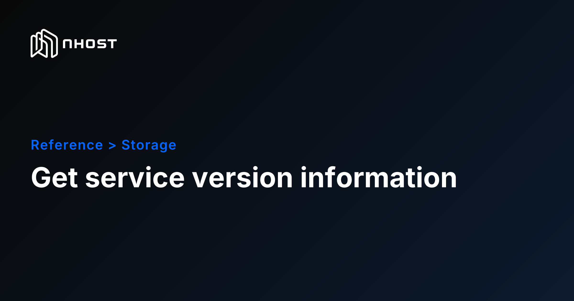 Nhost Createdatabase Get service version information | Nhost Documentation
